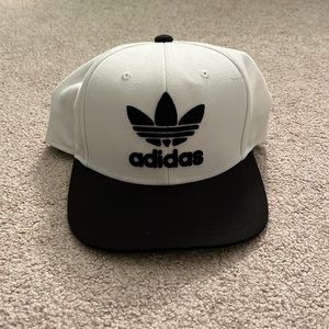 White Trefoil Adidas Snapback Hat